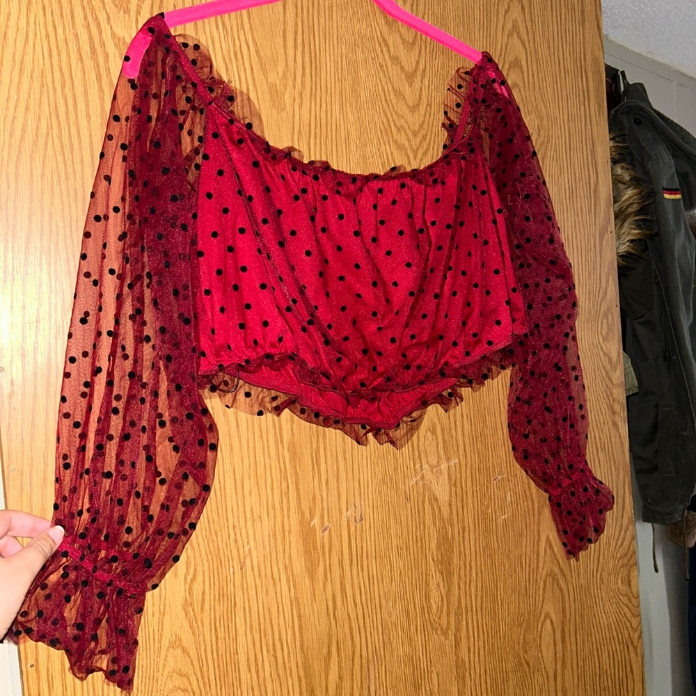 Red Crop top